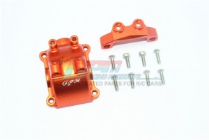 GPM TT2012A ALUMINUM FRONT / REAR GEARBOX COVER W/ UPPER ARM STABILIZER 1/10 RC TAMIYA TT02 - ORANGE - TT2012A-OR