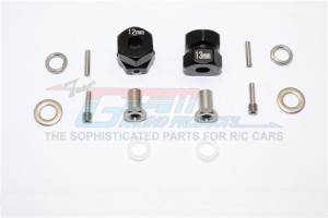 ALUMINIUM WHEEL HEX ADAPTER (INNER 5MM, OUTER 12MM, THICKNESS 13MM)  AXIAL RR10 BOMBER - Black - RR010/1213-BK