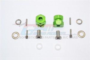 ALUMINIUM WHEEL HEX ADAPTER (INNER 5MM, OUTER 12MM, THICKNESS 13MM)  AXIAL RR10 BOMBER - Green - RR010/1213-G