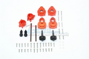 GPM TRX4H100R ALUMINUM REAR GEAR BOX MOUNTS KNUCKLE ARMS SPINDLE GEAR REAR AXLE SHAFT 1/10 RC TRAXXAS TRX-4 - ORANGE - TRX4H100R-OR