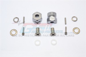 ALUMINIUM WHEEL HEX ADAPTER (INNER 5MM, OUTER 12MM, THICKNESS 13MM)  AXIAL RR10 BOMBER - Gun silver - RR010/1213-GS