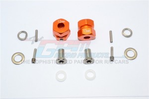 ALUMINIUM WHEEL HEX ADAPTER (INNER 5MM, OUTER 12MM, THICKNESS 13MM)  AXIAL RR10 BOMBER - Orange - RR010/1213-OR