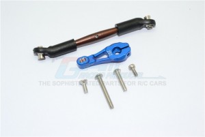 GPM TRX416025ST ALUMINUM SERVO HORN WITH SPRING STEEL STEERING LINK 1/10 RC TRAXXAS TRX-4 - BLUE - TRX416025ST-B