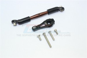 GPM TRX416025ST ALUMINUM SERVO HORN WITH SPRING STEEL STEERING LINK 1/10 RC TRAXXAS TRX-4 - BLACK - TRX416025ST-BK