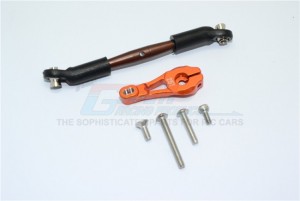 GPM TRX416025ST ALUMINUM SERVO HORN WITH SPRING STEEL STEERING LINK 1/10 RC TRAXXAS TRX-4 - GUN SILVER - TRX416025ST-GS