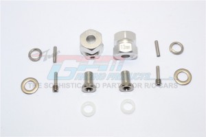 ALUMINIUM WHEEL HEX ADAPTER (INNER 5MM, OUTER 12MM, THICKNESS 13MM)  AXIAL RR10 BOMBER - Silver - RR010/1213-S
