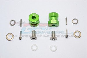 ALUMINIUM WHEEL HEX ADAPTER (INNER 5MM, OUTER 12MM, THICKNESS 15MM)   AXIAL RR10 BOMBER - Green - RR010/1215-G