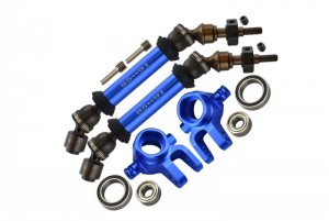 GPM SSLA1280FH21 ALUMINIUM WIDEN FRONT CVD DRIVE SHAFT W/ KNUCKLE ARM TRAXXAS SLASH / RUSTLER 4X4 - BLUE - SSLA1280FH21-B