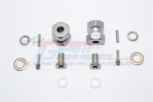 ALUMINIUM WHEEL HEX ADAPTER (INNER 5MM, OUTER 12MM, THICKNESS 15MM)   AXIAL RR10 BOMBER - Gun silver - RR010/1215-GS