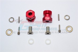 ALUMINIUM WHEEL HEX ADAPTER (INNER 5MM, OUTER 12MM, THICKNESS 15MM)   AXIAL RR10 BOMBER - Red - RR010/1215-R