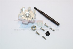 GPM TXM8035S ALUMINUM TRASMISSION CUSH DRIVE HOUSING WITH DRIVE INPUT SHAFT TRAXXS 1/5 X-MAXX 6S 8S MONSTER - SILVER - TXM8035S-S