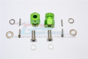 ALUMINIUM WHEEL HEX ADAPTER (INNER 5MM, OUTER 12MM, THICKNESS 17MM) AXIAL RR10 BOMBER - Green - RR010/1217-G