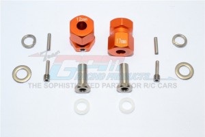 ALUMINIUM WHEEL HEX ADAPTER (INNER 5MM, OUTER 12MM, THICKNESS 17MM) AXIAL RR10 BOMBER - Orange - RR010/1217-OR