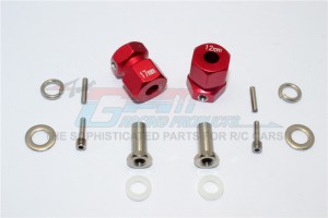 ALUMINIUM WHEEL HEX ADAPTER (INNER 5MM, OUTER 12MM, THICKNESS 17MM) AXIAL RR10 BOMBER - Red - RR010/1217-R