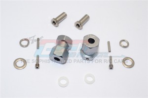 ALUMINIUM WHEEL HEX ADAPTER (INNER 5MM, OUTER 12MM, THICKNESS 19MM) AXIAL RR10 BOMBER - Gun silver - RR010/1219-GS