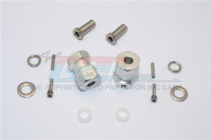 ALUMINIUM WHEEL HEX ADAPTER (INNER 5MM, OUTER 12MM, THICKNESS 19MM) AXIAL RR10 BOMBER - Silver - RR010/1219-S