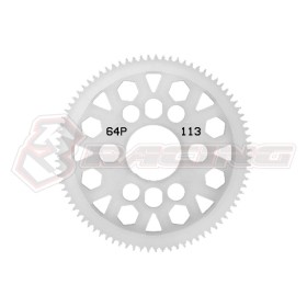 3RACING 3RAC-SG64113 POM 64 Pitch Spur Gear 113T Ver 2 For 1/10 RC Car - 3RAC-SG64113