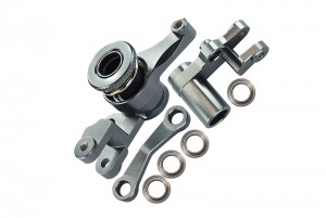 GPM LU4048 ALUMINUM STEERING ASSEMBLY LOSI 1/10 4WD LASERNUT TENACITY ULTRA 4 ROCK TACER LOS03028 - GUN SILVER - LU4048-GS