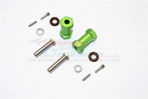 ALUMINIUM WHEEL HEX ADAPTERS 25MM WIDTH (USE FOR 4MM THREAD WHEEL SHAFT & 5MM HOLE WHEEL) AXIAL RR10 BOMBER - RR010/255-G