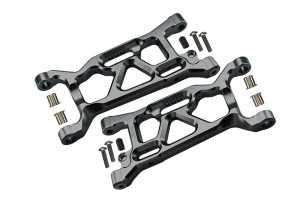 GPM LU4055 ALUMINUM FRONT LOWER ARMS  LOSI 1/10 4WD LASERNUT TENACITY ULTRA 4 ROCK TACER LOS03028 - GUN SILVER - LU4055-GS