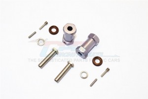 ALUMINIUM WHEEL HEX ADAPTERS 25MM WIDTH (USE FOR 4MM THREAD WHEEL SHAFT & 5MM HOLE WHEEL) AXIAL RR10 BOMBER - RR010/255-GS