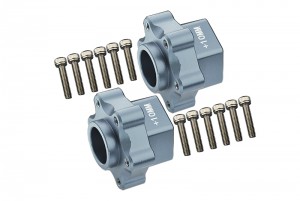 GPM LMT010W/+10 ALUMINUM HEX ADAPTERS CONVERTER +10mm TEAM LOSI 1/8 LMT 4WD SOLID AXLE MONSTER - GUN SILVER - LMT010W/+10-GS