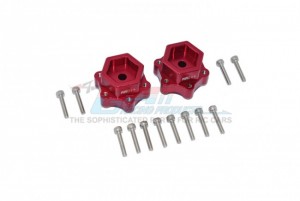 GPM LMT010W/+10 ALUMINUM HEX ADAPTERS CONVERTER +10mm TEAM LOSI 1/8 LMT 4WD SOLID AXLE MONSTER - RED - LMT010W/+10-R