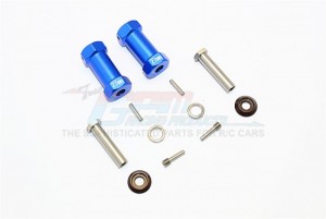 ALUMINIUM WHEEL HEX ADAPTERS 27MM WIDTH (USE FOR 4MM THREAD WHEEL SHAFT & 5MM HOLE WHEEL) AXIAL RR10 BOMBER - Blue - RR010/275-B