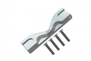 GPM LMT015F/R ALUMINUM FRONT / REAR FRAME BRACE LOS244007 LOSI 1/8 LMT 4WD SOLID AXLE MONSTER TRUCK LOS04022 - SILVER - LMT015F/R-S