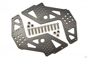 GPM LMT014F/R-BK CARBON FIBER FRONT/REAR CHASSIS SIDE PANELS LOS241034 LOSI 1/8 LMT 4WD SOLID AXLE MONSTER TRUCK LOS04022 - LMT014F/R-BK