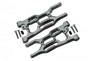 GPM LU4056 ALUMINUM REAR LOWER ARMS LOSI 1/10 4WD LASERNUT TENACITY ULTRA 4 ROCK TACER LOS03028 - GUN SILVER - LU4056-GS