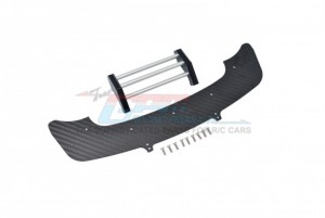 GPM FMAI330F CARBON FIBER FRONT CHASSIS & BUMPER For Arrma 1/7 4WD INFRACTION 6S BLX ALL-ROAD STREET BASH ARA109001 - BLACK W/ SILVER - FMAI330F-BK-S