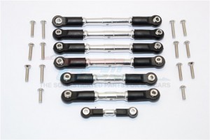 GPM SLA160P ALUMINIUM COMPLETED TURNBUCKLES WITH PLASTIC BALL ENDS TRAXXAS  SLASH 4X4 / TELLURIDE - SLA160P-S-BEBK