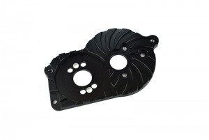 GPM LM018 ALUMINUM MOTOR MOUNT PLATE WITH HEAT SINK FINS TEAM LOSI 1/18 2WD MINI-T 2.0 STADIUM TRUCK LOS01015 - LM018-BK