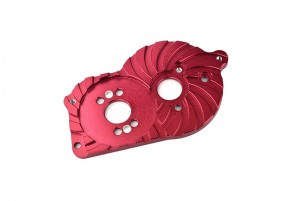 GPM LM018 ALUMINUM MOTOR MOUNT PLATE WITH HEAT SINK FINS TEAM LOSI 1/18 2WD MINI-T 2.0 STADIUM TRUCK LOS01015 - RED - LM018-R