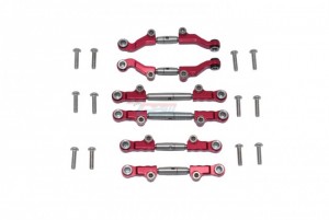 GPM LM160S ALUMINIUM STAINLESS STEEL ADJUSTABLE TIE RODS TEAM LOSI  1/18 2WD MINI-T 2.0 STADIUM TRUCK-LOS01015 - RED - LM160S-R