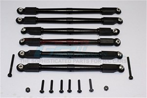 ALUMINIUM FRONT & REAR LINK PARTS  - AXIAL RR10 BOMBER - Black - RR014FR-BK-BEBK