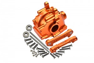 GPM LU4012 ALUMINUM FRONT GEAR BOX W/ LOWER SUSPENSION MOUNT LOSI RC 1/10 4WD LASERNUT TENACITY ULTRA 4 ROCK TACER LOS03028 - ORANGE - LU4012-OR