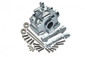 GPM LU4012 ALUMINUM FRONT GEAR BOX W/ LOWER SUSPENSION MOUNT LOSI RC 1/10 4WD LASERNUT TENACITY ULTRA 4 ROCK TACER LOS03028 - SILVER - LU4012-S