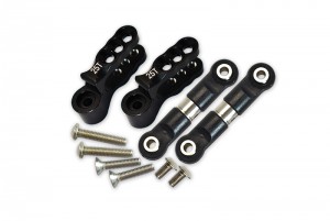 GPM ER216025S ALUMINUM SERVO HORN W/ STAINLESS STEEL STEERING LINK TRAXXAS 1/10 E-REVO VXL 86086 - ER216025S-BK