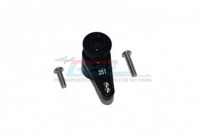 GPM RBX025TSH ALUMINUM 7075 25T SERVO HORN W. BUILT-IN SPRING (2 POSITIONING HOLES)  AXIAL RC 1/10 4WD RBX10 RYFT BRUSHLESS ROCK BOUNCER AXI03005 - BLACK - RBX025TSH-BK