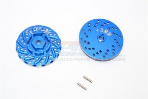 ALUMINIUM FRONT/REAR WHEEL HEX CLAW +3MM WITH BRAKE DISK- AXIAL SCX10 II - Blue - SCX2006/DISK-B