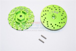 ALUMINIUM FRONT/REAR WHEEL HEX CLAW +3MM WITH BRAKE DISK- AXIAL SCX10 II - Green - SCX2006/DISK-G
