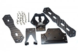 GPM GLU4014 CAROBN FIBER W/ ALUMINIUM UPPER DECK BATTERY MOUNT 1/10 4WD LASERNUT TENACITY ULTRA 4 ROCK TACER LOS03028 - BLACK - GLU4014-BK