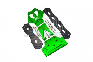 GPM GLU4014 CAROBN FIBER W/ ALUMINIUM UPPER DECK BATTERY MOUNT 1/10 4WD LASERNUT TENACITY ULTRA 4 ROCK TACER LOS03028 - GREEN - GLU4014-G