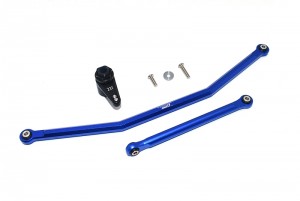 GPM RBX16023T ALUMINUM FRONT STEERING TIE RODS W/ ALUMINUM 7075 23T SERVO HORN W. BUILT-IN SPRING - 2 POSITIONING HOLES AXIAL 1/10 4WD RBX10 RYFT BRUSHLESS ROCK BOUNCER AXI03005 - BLUE - RBX16023T-B