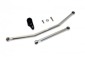 GPM RBX16023T ALUMINUM FRONT STEERING TIE RODS W/ ALUMINUM 7075 23T SERVO HORN W. BUILT-IN SPRING - 2 POSITIONING HOLES AXIAL 1/10 4WD RBX10 RYFT BRUSHLESS ROCK BOUNCER AXI03005 - SILVER - RBX16023T-S