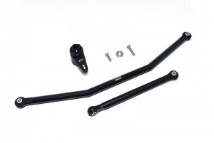GPM RBX16025T ALUMINUM FRONT STEERING TIE RODS W/ ALUMINUM 7075 25T SERVO HORN W. BUILT-IN SPRING - 2 POSITIONING HOLES AXIAL 1/10 4WD RBX10 RYFT BRUSHLESS ROCK BOUNCER AXI03005 - BLACK - RBX16025T-BK