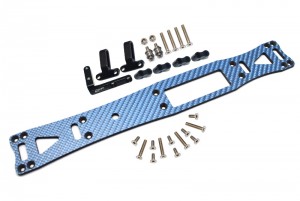 GPM GTA8014B CARBON FIBER BLUE COLOR W/ ALUMINUM SUB CHASSIS TAMIYA 1/10 TA08 PRO CAR - GTA8014B-BK