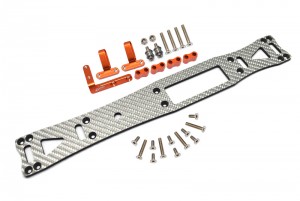 GPM GTA8014S CARBON FIBER SILVER COLOR W/ ALUMINUM SUB CHASSIS TAMIYA 1/10 TA08 PRO CAR - GTA8014S-OR
